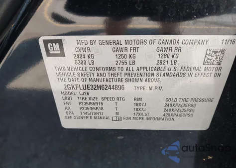 2017 GMC Terrain Slt from USA, damaged, VIN 2GKFLUE32H6244896